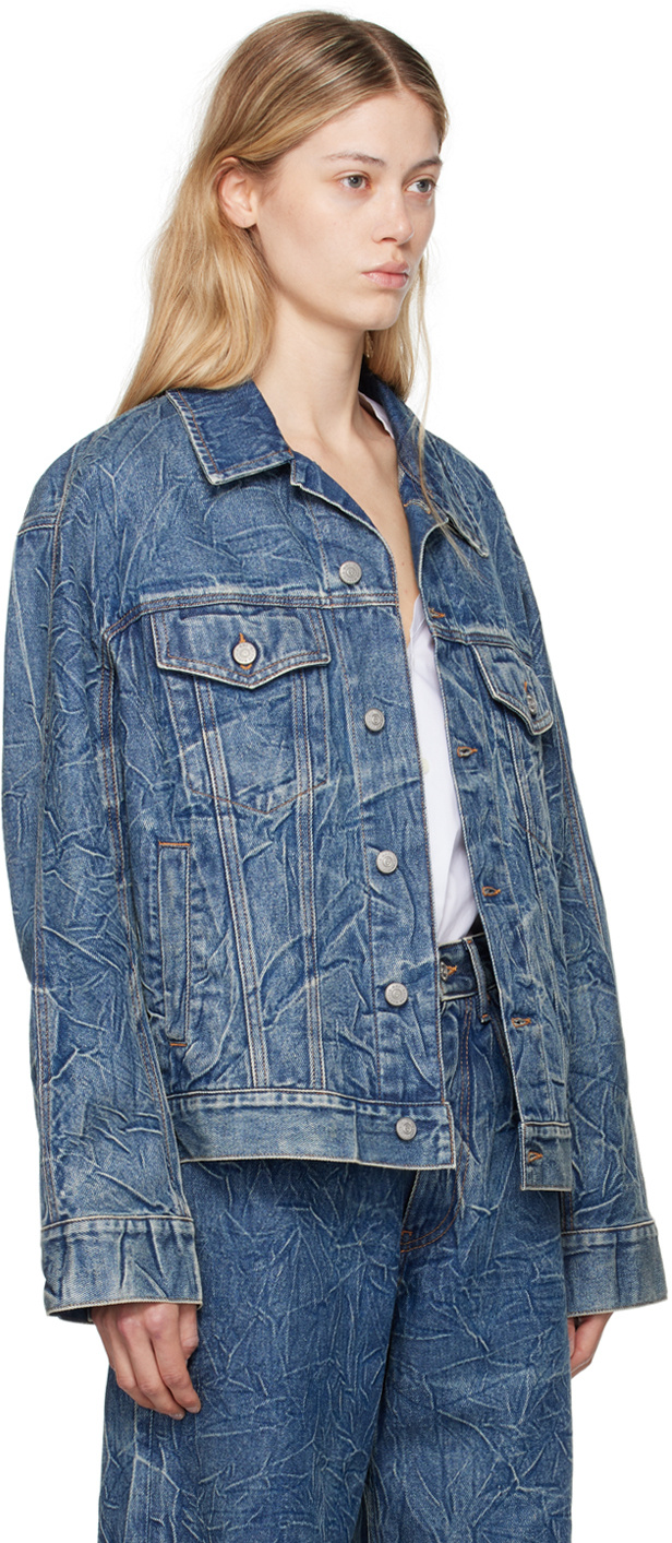 MM6 MAISON MARGIELA PRINTED LONG-SLEEVED DENIM COAT