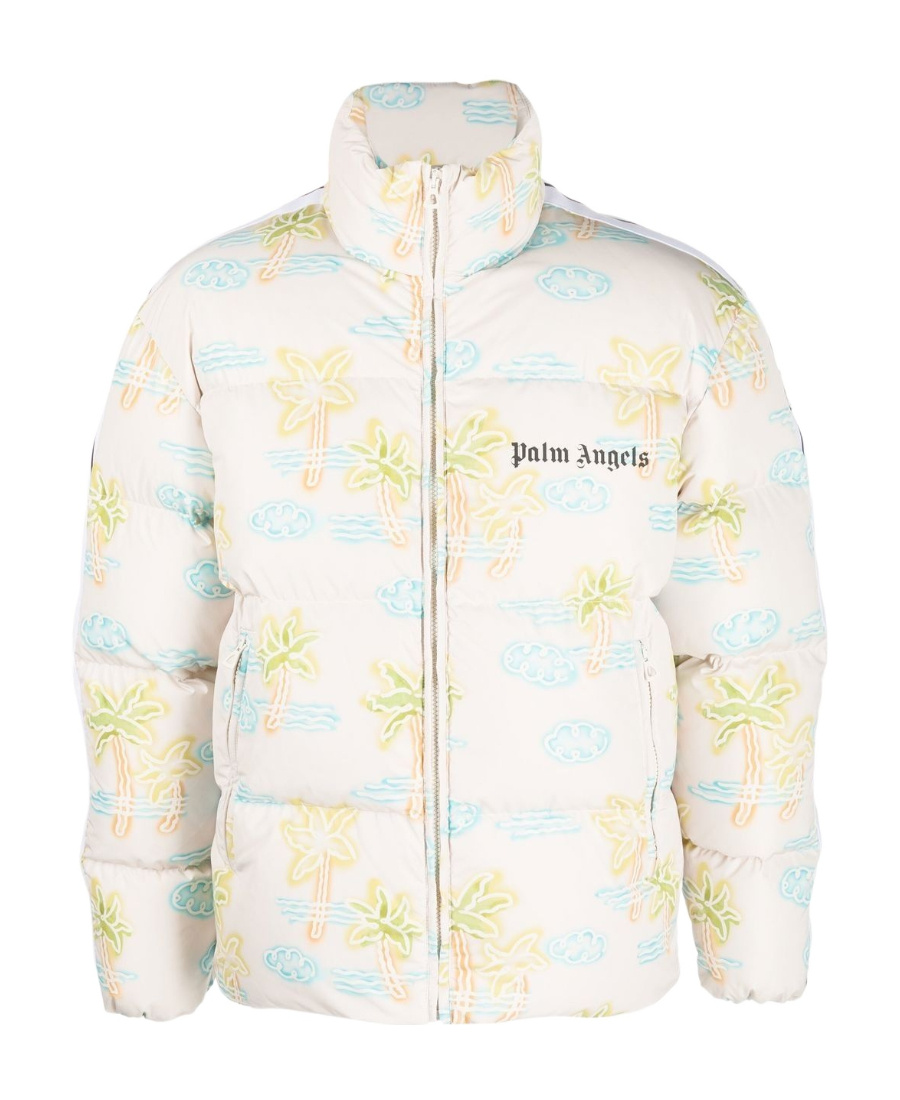 Palm Angels Graphic-print Padded Jacket In White