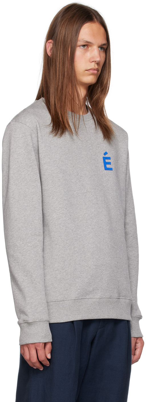 Etudes Studio Mélange-effect Logo-patch Sweatshirt In Gray