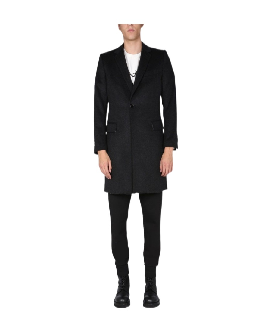 Dolce & Gabbana Single-breasted Velours Coat In Black