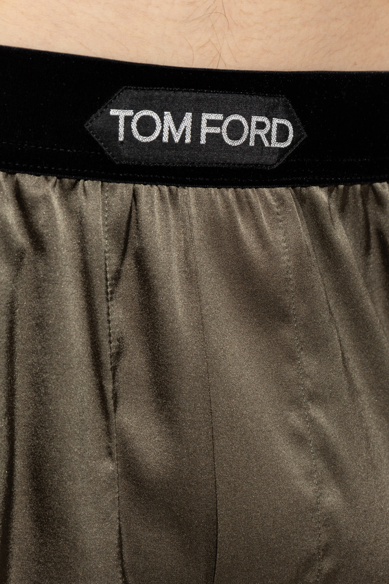 Tom Ford Elastic Waist Shorts In Green