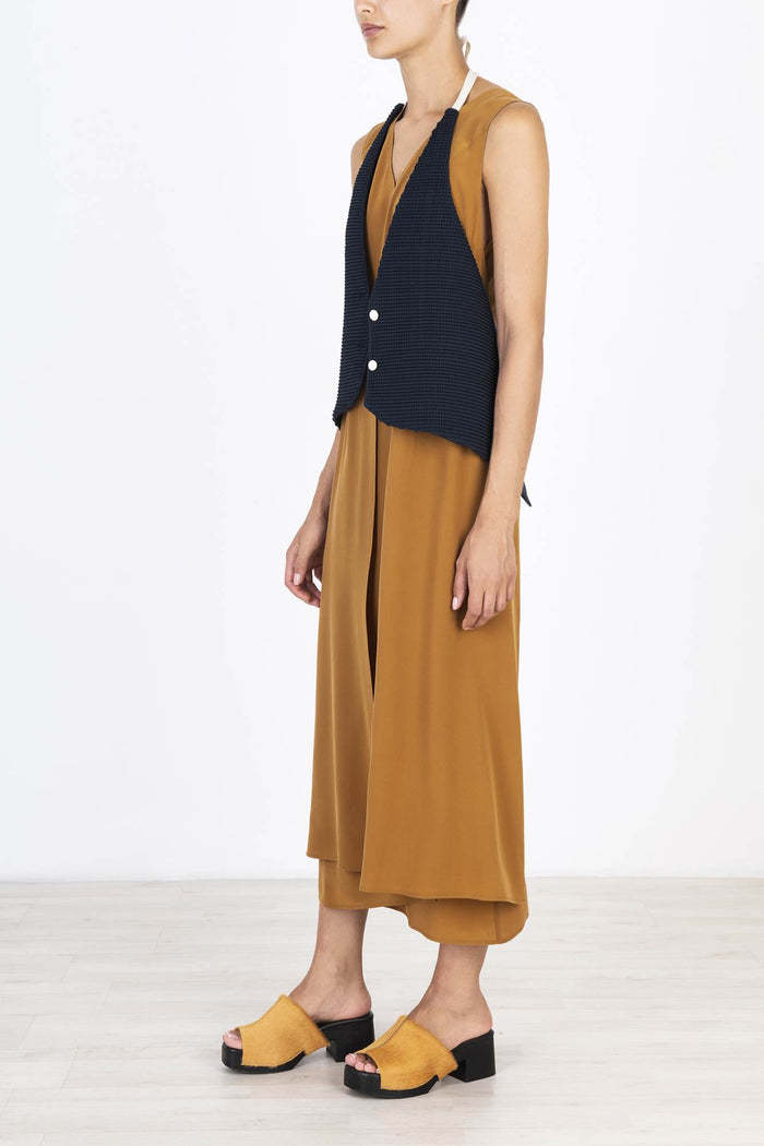 Alysi Silk Mid-length Dress In Brown