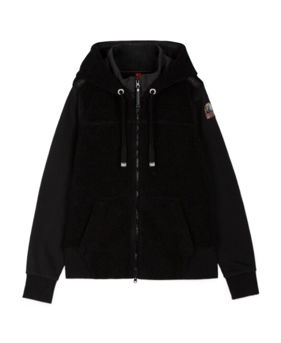 Shop Parajumpers Long-sleeved Hooded Coat In Black