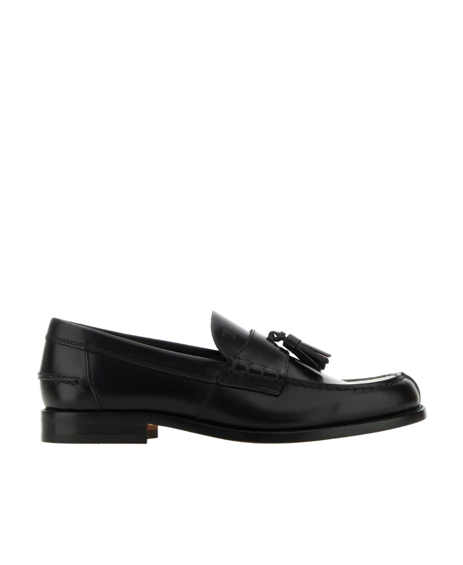 Tod's Nappa Leather Loafers With Decorative Tassel Design In Black