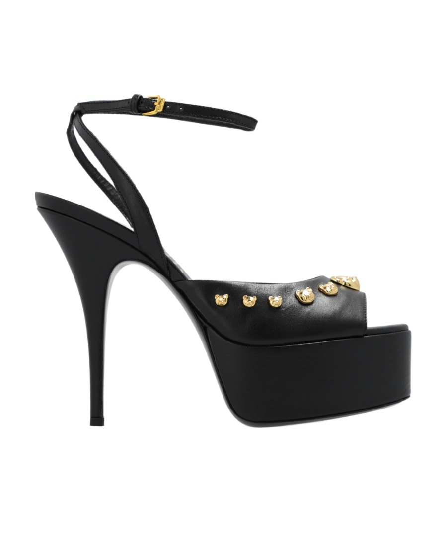 MOSCHINO TEDDY BEAR-PLAQUE 135MM PLATFORM PUMPS 