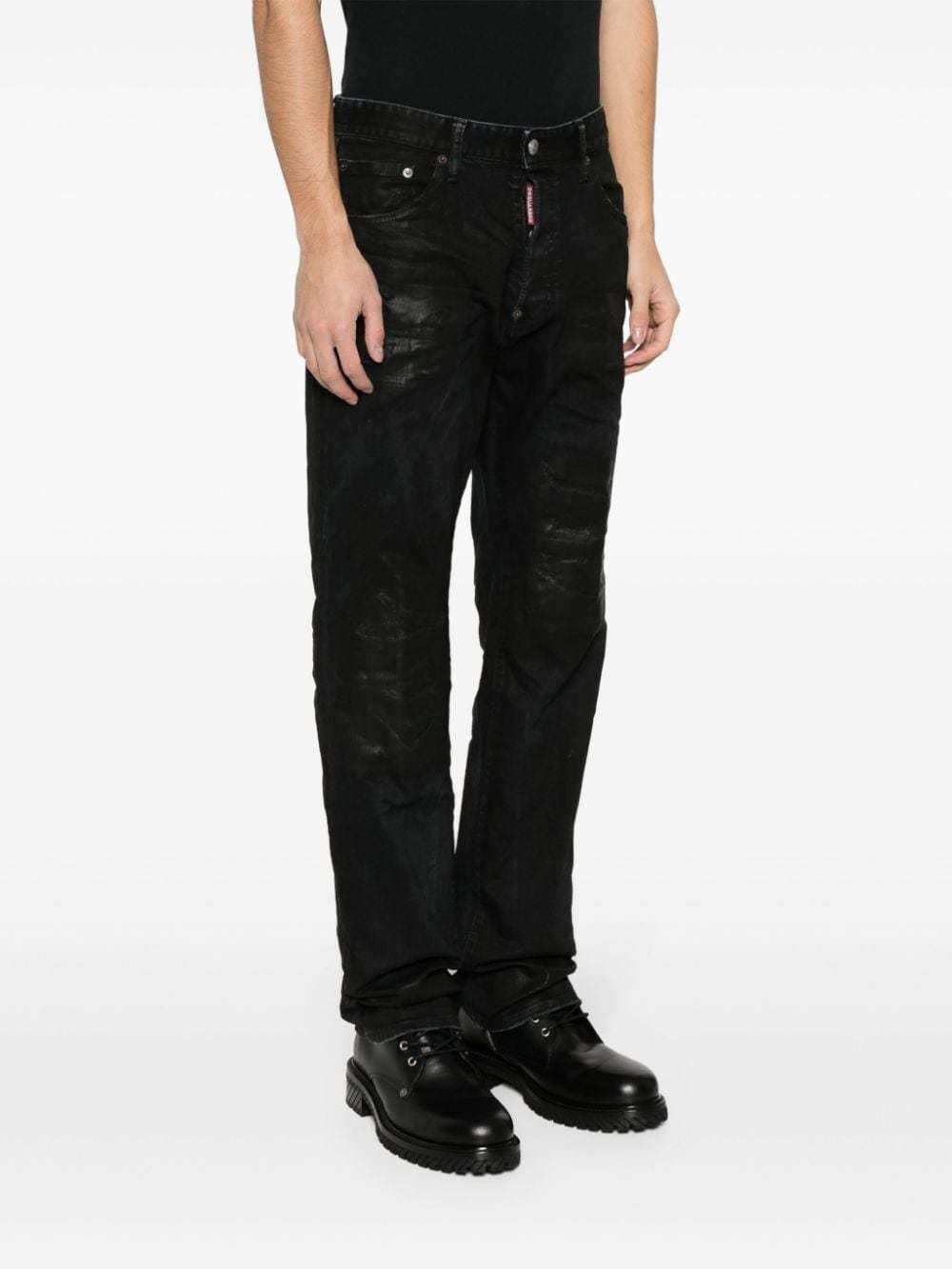 Dsquared2 Crystal-embellished Slim-cut Jeans In Black