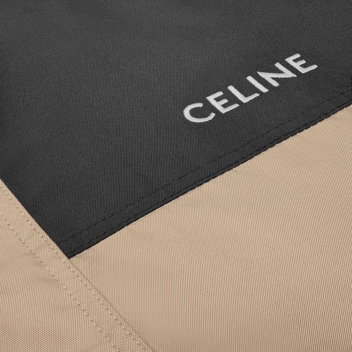 Celine Men Bicolor Nylon Jacket In Brown