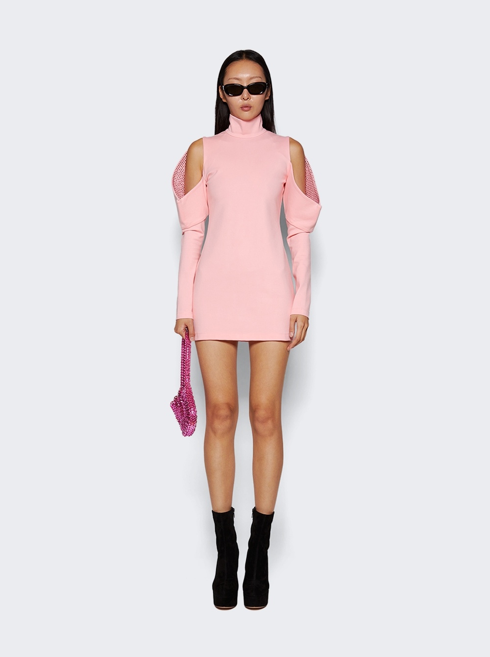 AREA CRYSTAL-EMBELLISHED MINIDRESS