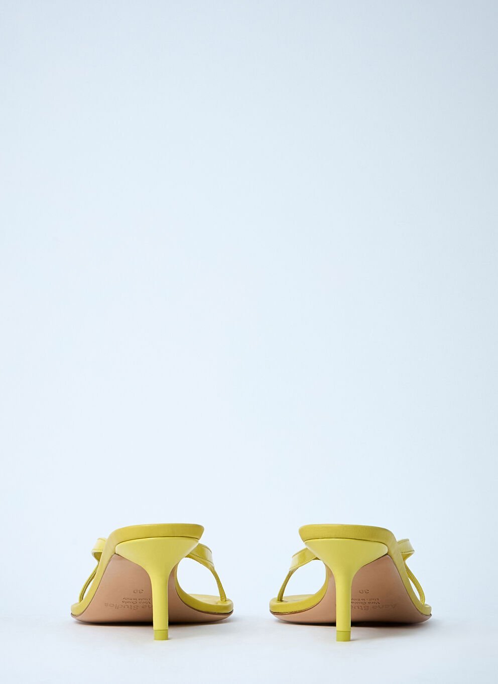 Acne Studios 60mm Heeled Leather Thong Sandals In Yellow