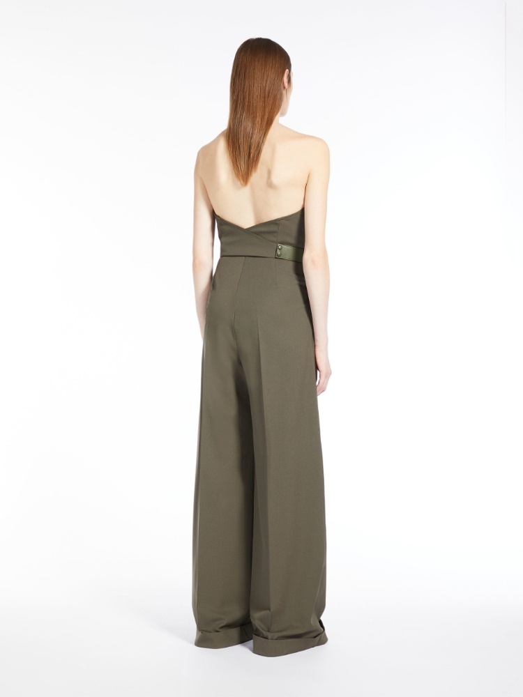 Max Mara Agguati Strapless Jumpsuit In Green