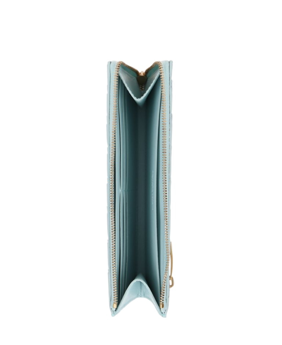 Shop Bottega Veneta Zipper Opening And Closing Wallet In Blue