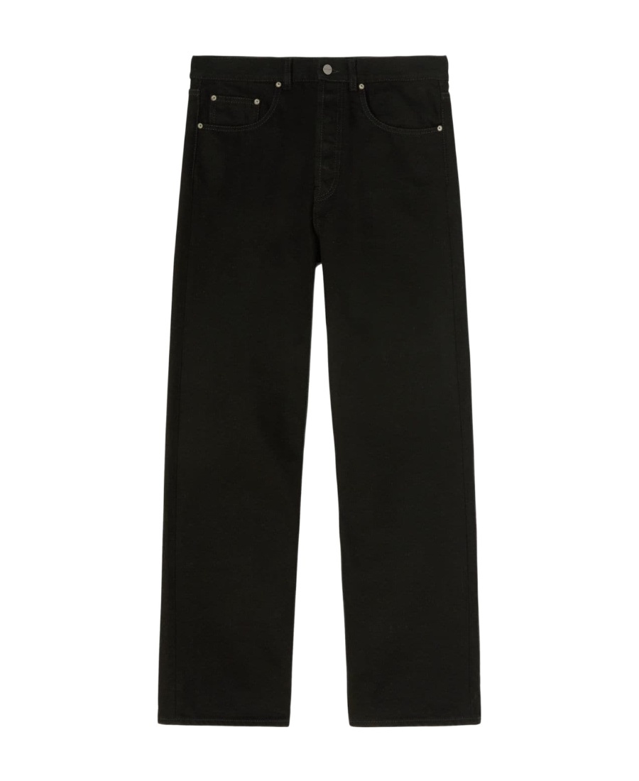 PALM ANGELS PALM ANGELS LOGO EMBROIDERED STRAIGHT LEG JEANS