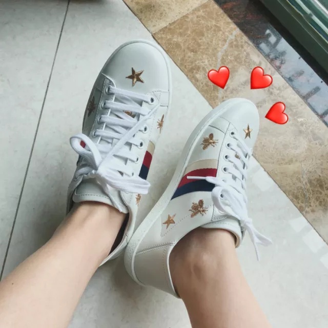 GUCCI ACE SNEAKER WITH BEES AND STARS