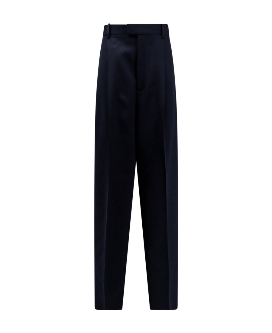 Bottega Veneta Pleated Wool Twill Trousers In Black