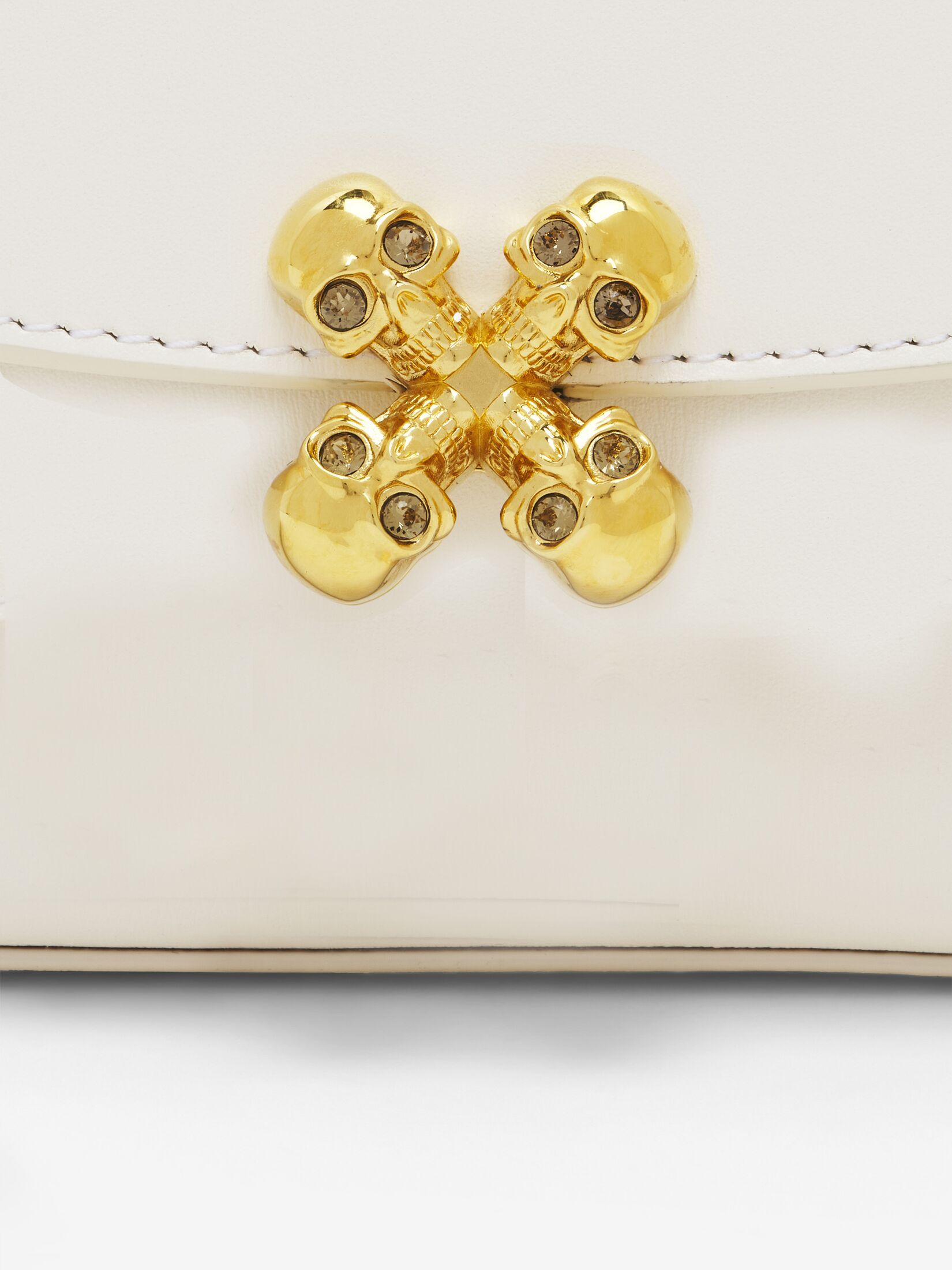 Alexander Mcqueen Small Skull Flower Cross-body Bag In White