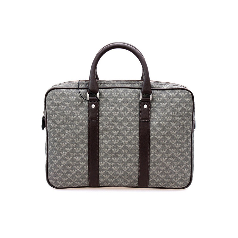 Emporio Armani Logo Details Handbag In Gray