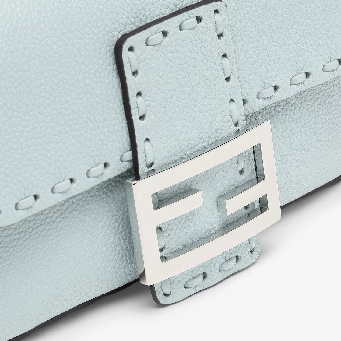 Fendi Mini Baguette Shoulder Bag In Light Blue