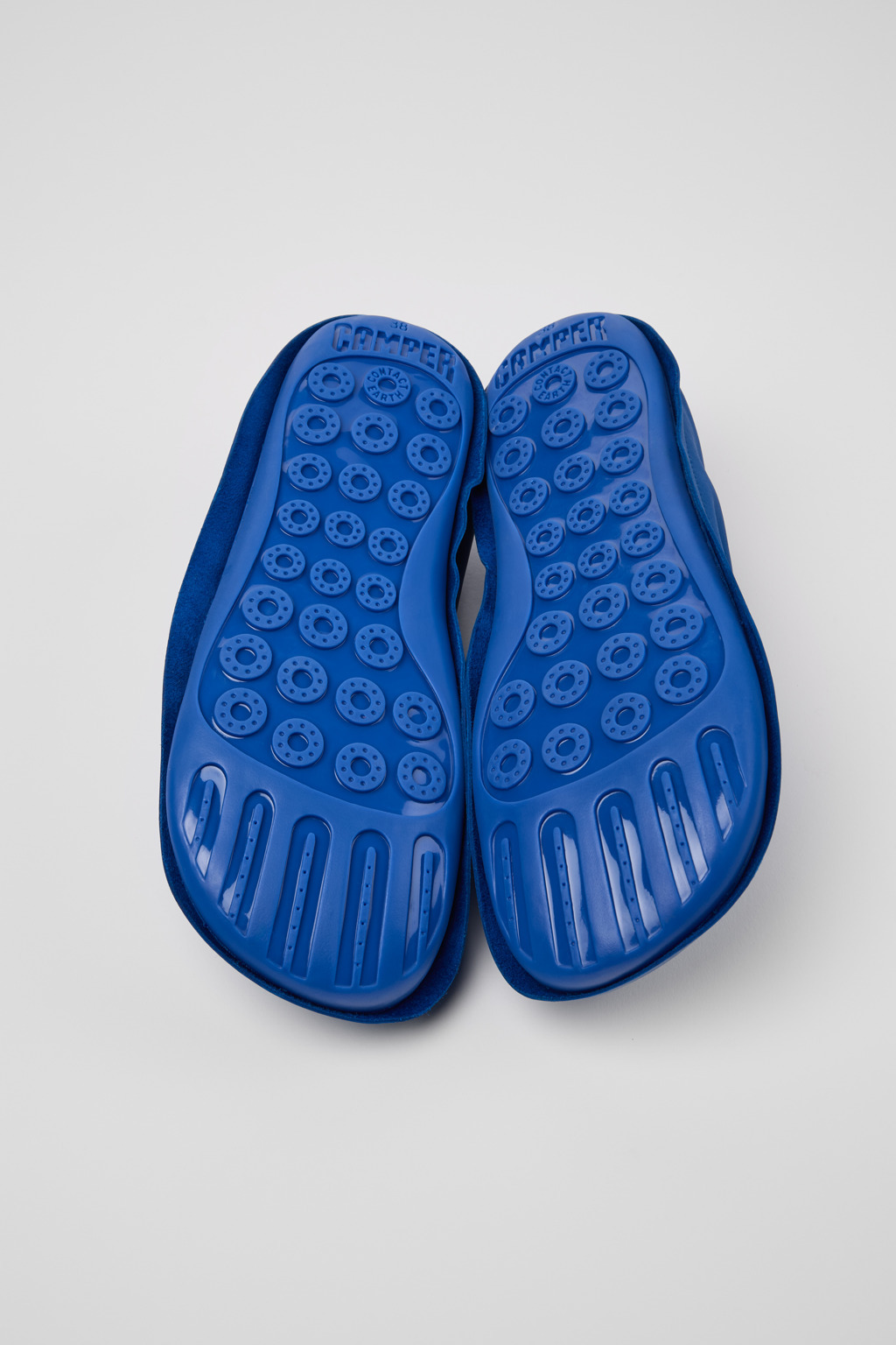 Camper Round Toe Flat Shoes In Blue