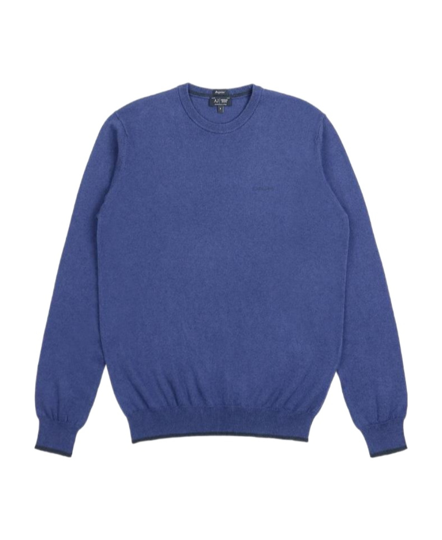 Armani Jeans Round Neck Patch Pullover In Blue