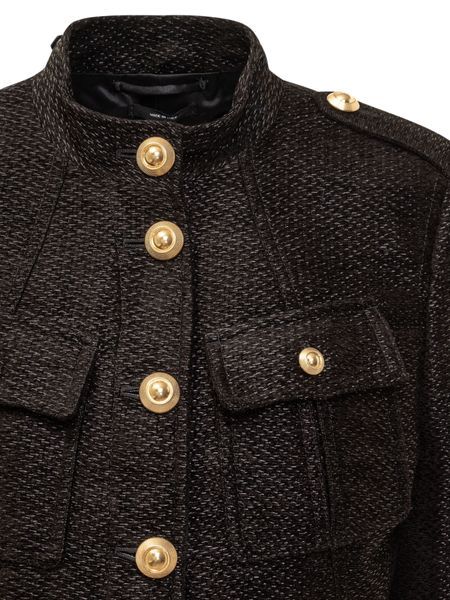Tom Ford Tweed Cropped Jacket In Black