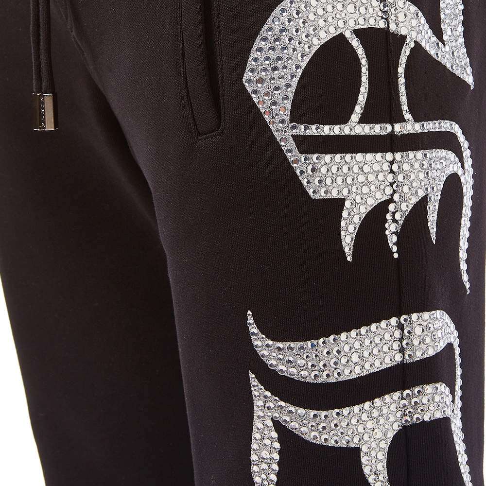Philipp Plein Printed Drawstring Sweatpants In Black