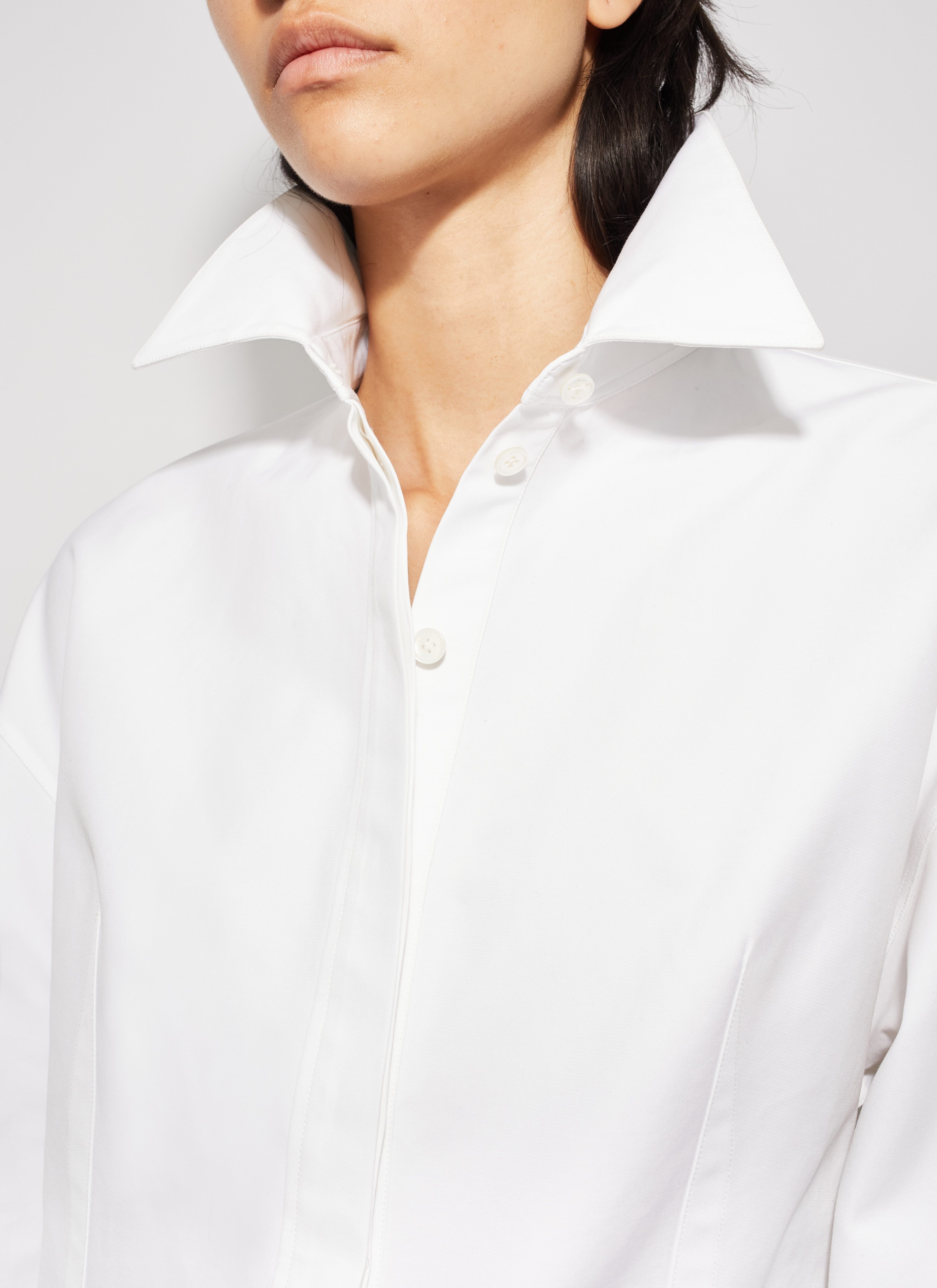 ALAÏA ALAÏA LONG-SLEEVED POPLIN SHIRT DRESS