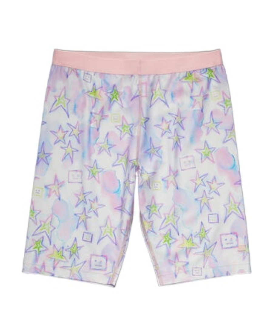 Acne Studios Face-print Tie-dye Shorts In White