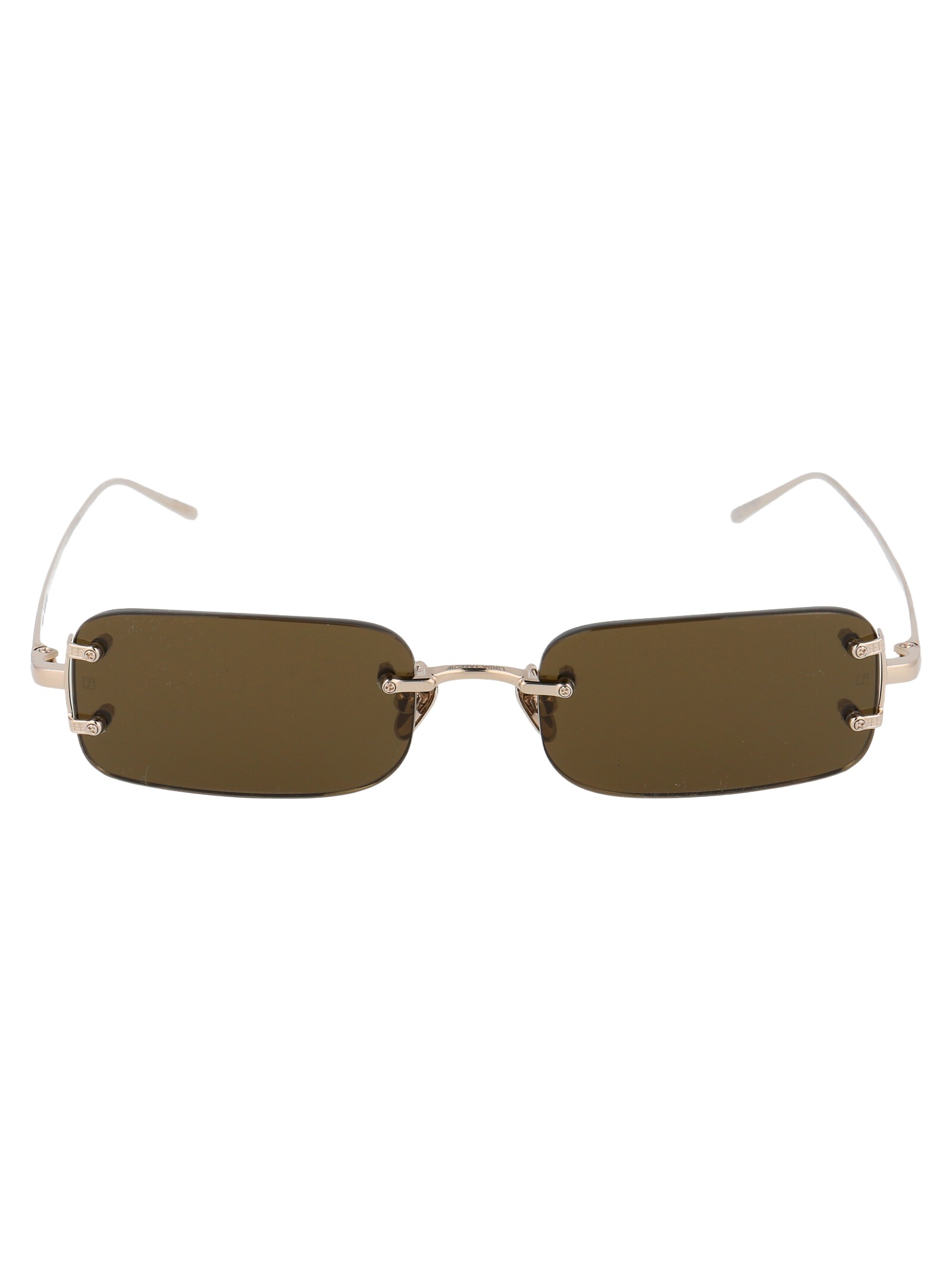 Linda Farrow Rimless Rectangular-frame Sunglasses In Green