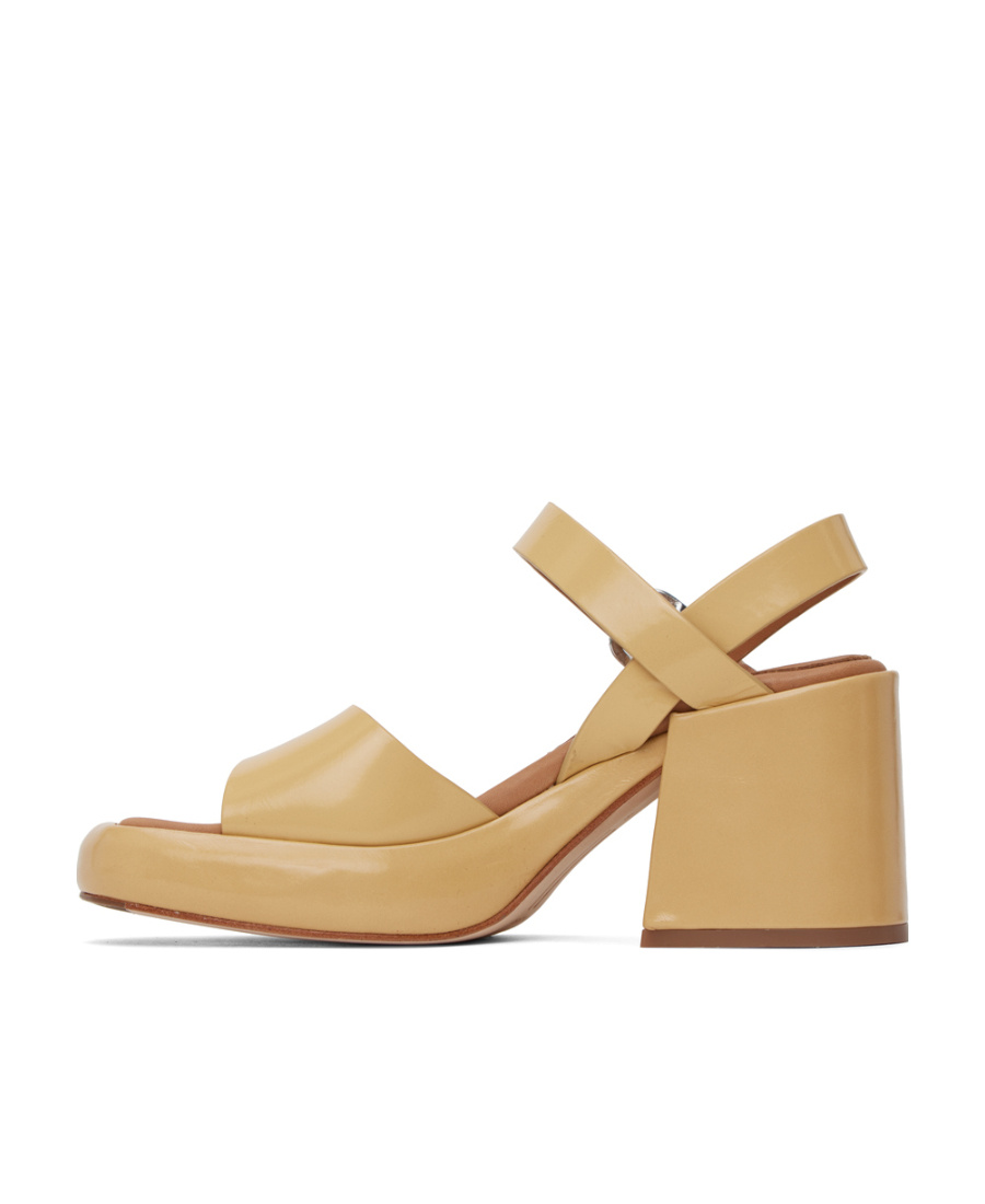 Miista Square Head Open High-heeled Sandals In Nude