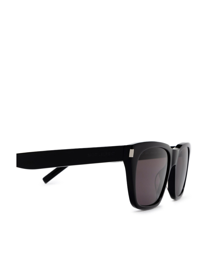 Saint Laurent Logo-engraved-arm Cat-eye Sunglasses In Black