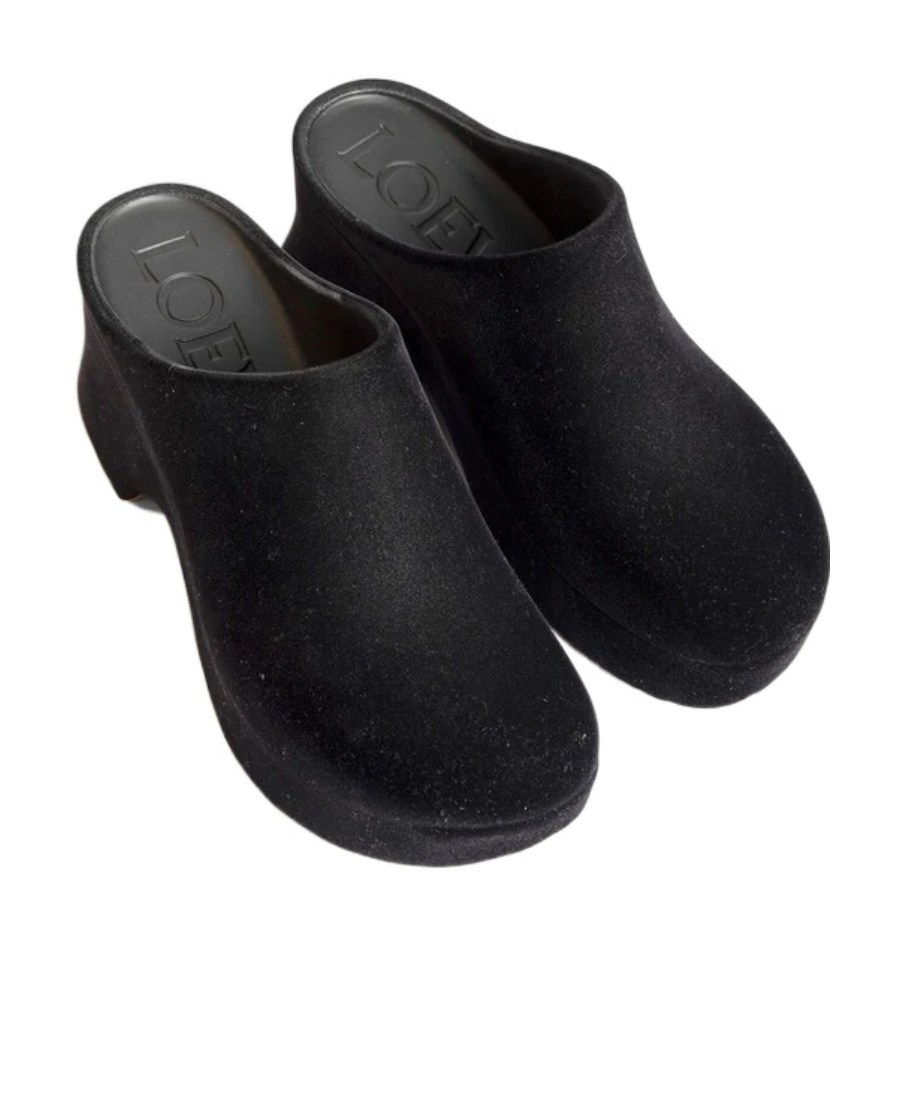 Loewe Terra Muller High Heels With Wood Soles In Black