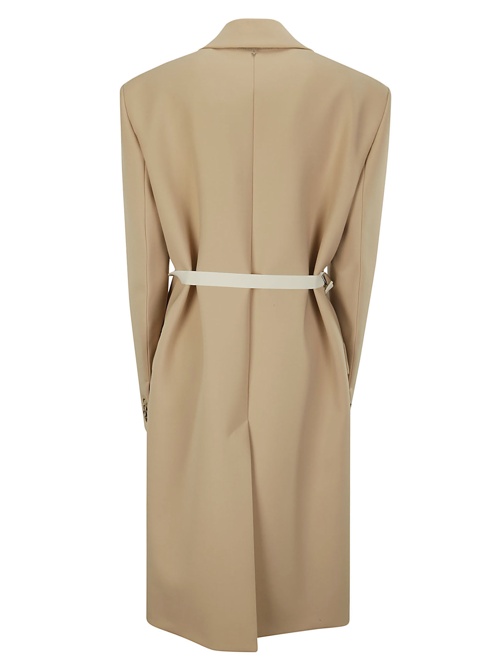 Sportmax Peak-lapel Open-front Coat In Nude