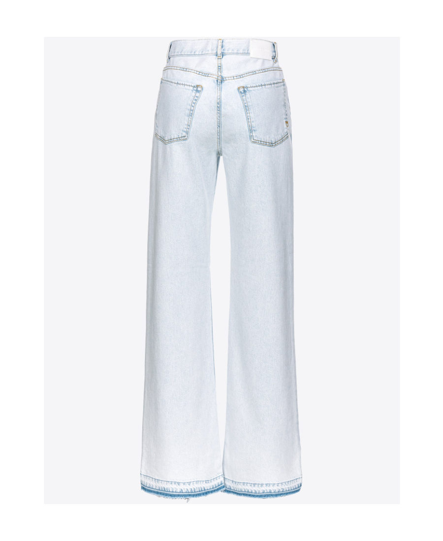 Pinko Five-pocket Wide-leg Jeans In White
