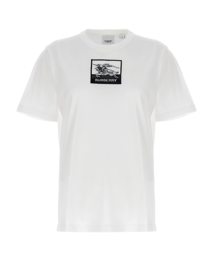 Burberry Ekd Embroidered Logo T-shirt In White