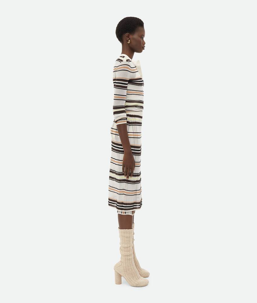 Bottega Veneta Striped Layered Skirt In Nude