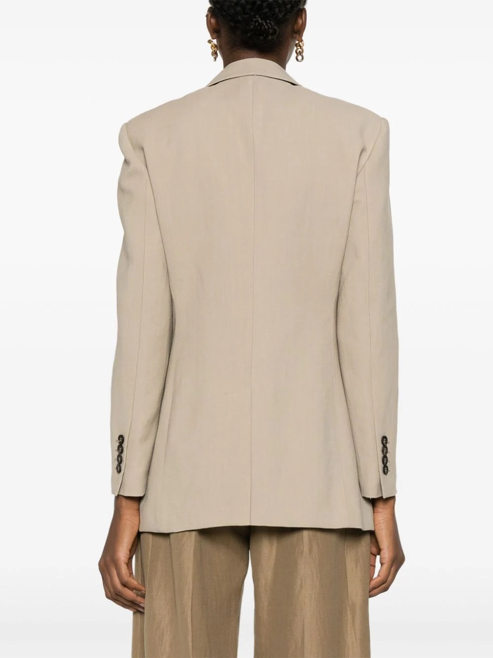 Brunello Cucinelli Peak-lapels Knitted Blazer In Nude