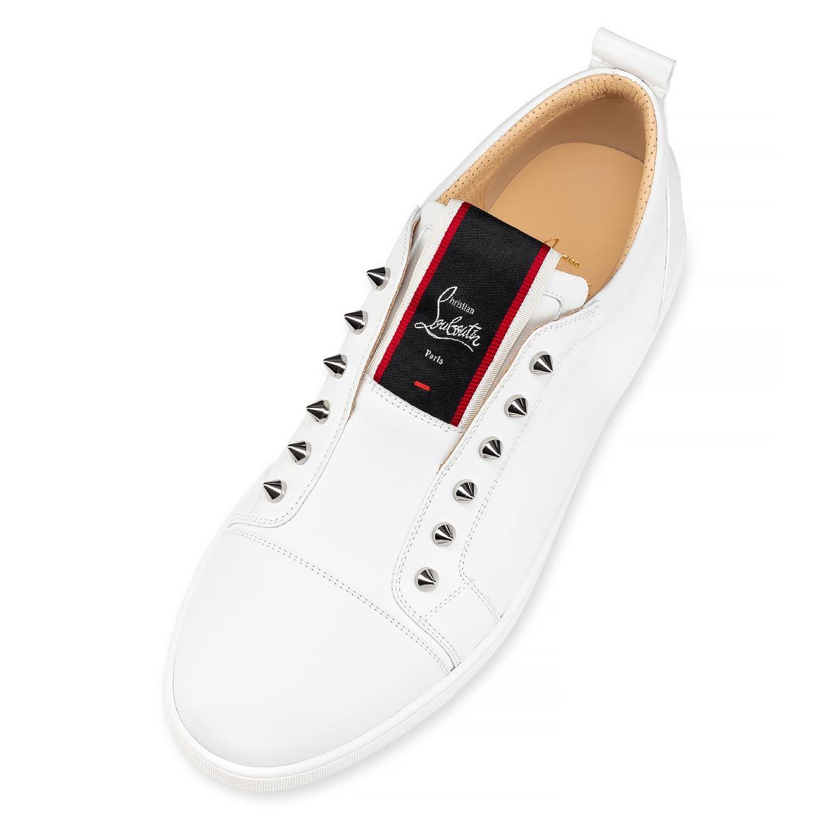 Christian Louboutin F.a.v Stud Embellished Sneakers In White