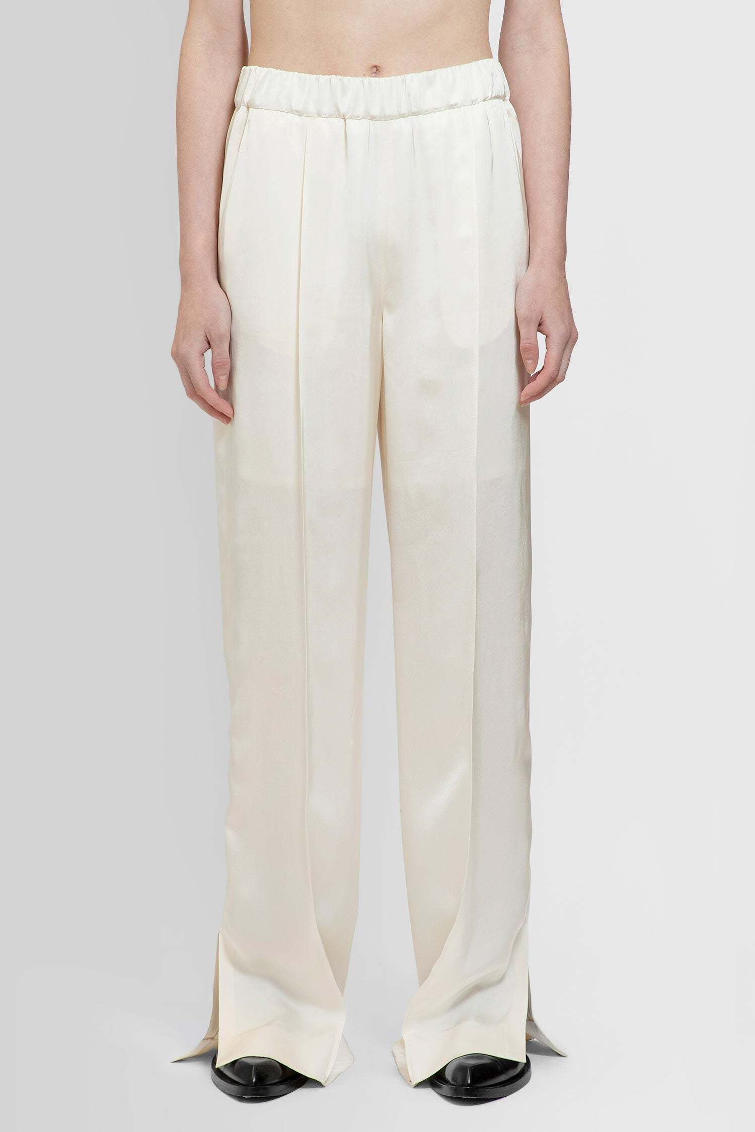 Jil Sander Elasticated Straight-leg Trousers In White