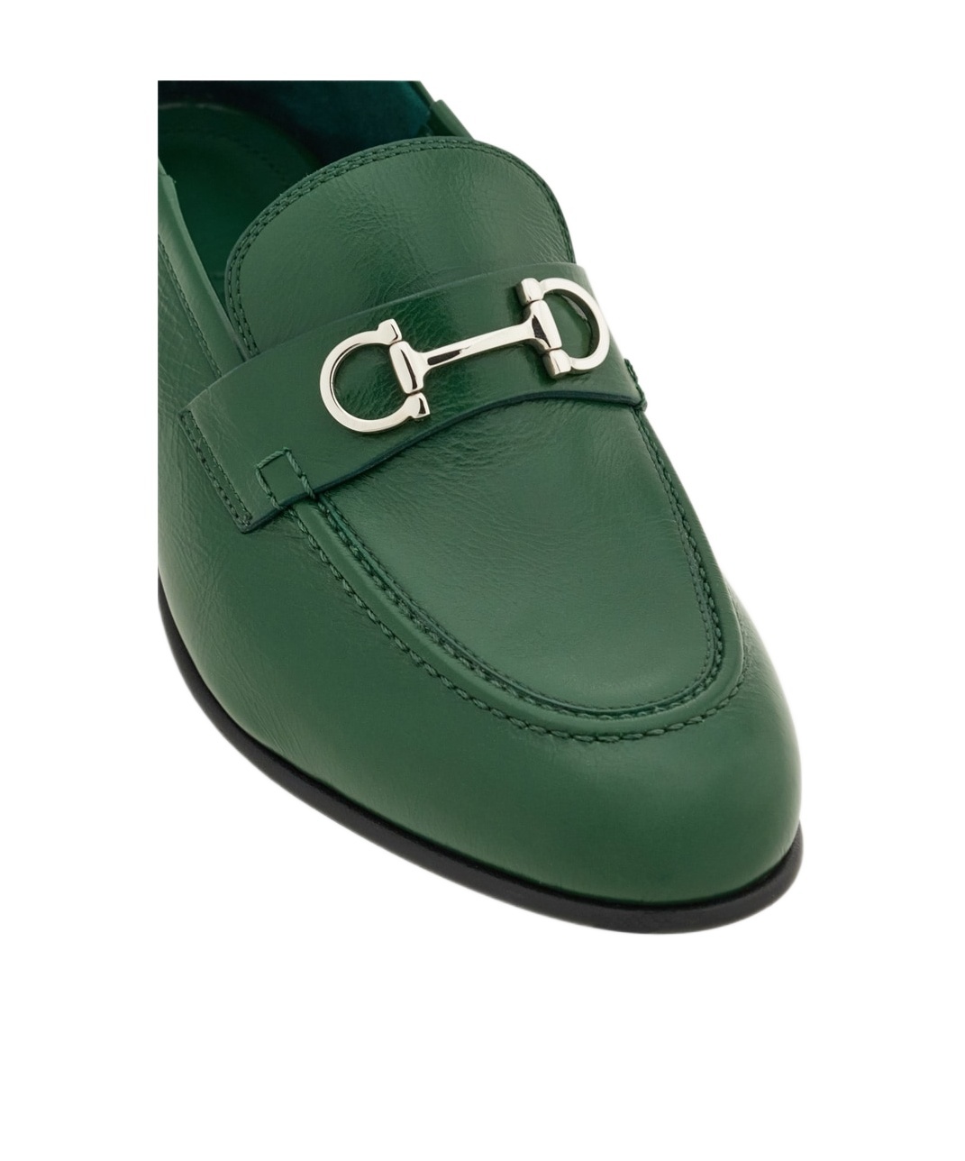 Ferragamo Mule Loafer With Gancini Ornament In Green