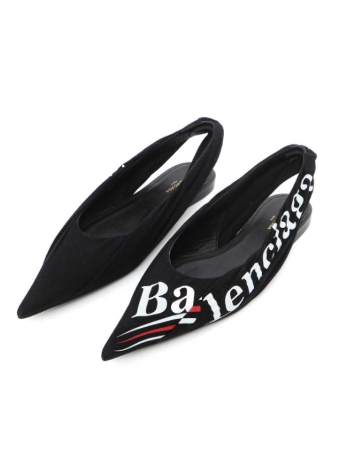 Balenciaga Knife Pointed Ballet Shoes In Black