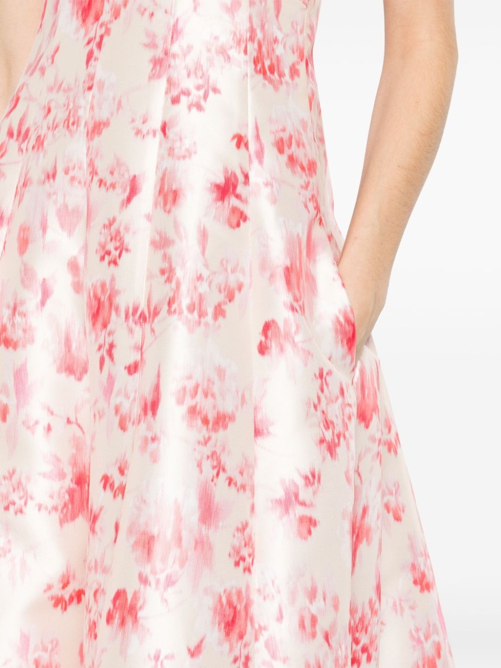Philosophy Di Lorenzo Serafini Floral Printed Horn-shaped Medium-length Dress In Pink