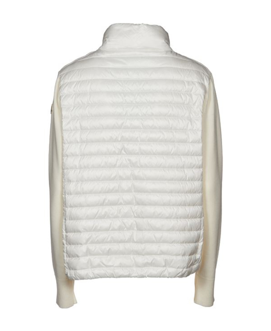 Moncler Knit Sleeve Puffer Jacket In White