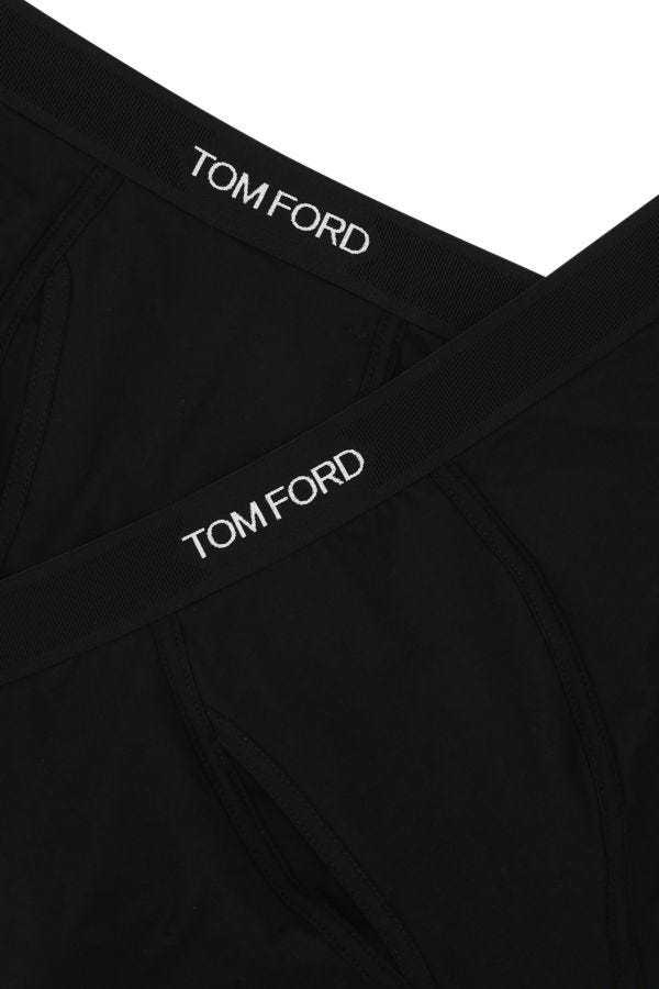 Tom Ford Mens Black Logo-embroidered Cotton-blend Jersey Boxers In Black