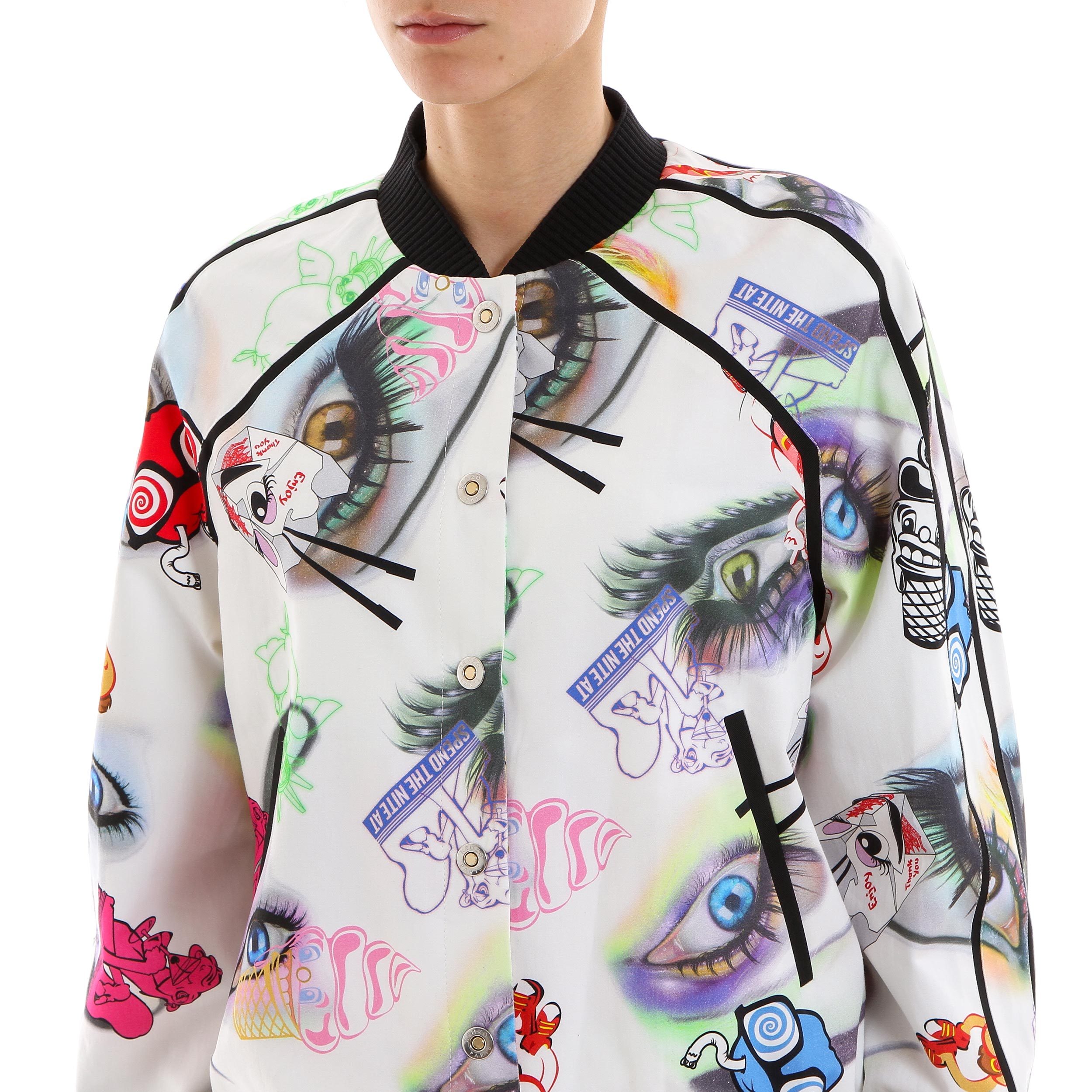 Kenzo Pattern Printed Baseball Jacket In White
