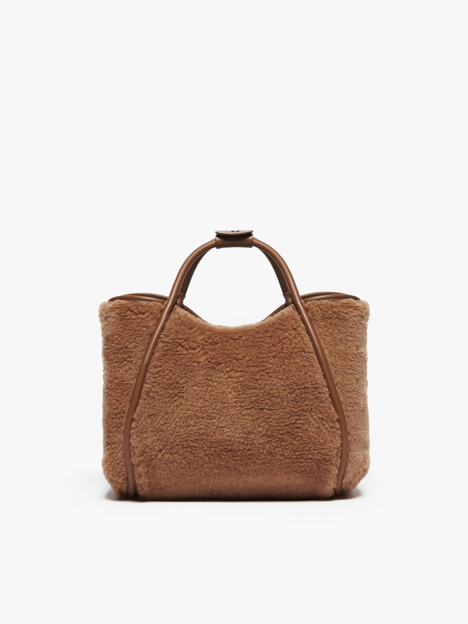 Max Mara Teddy Top Handle Bag In Brown