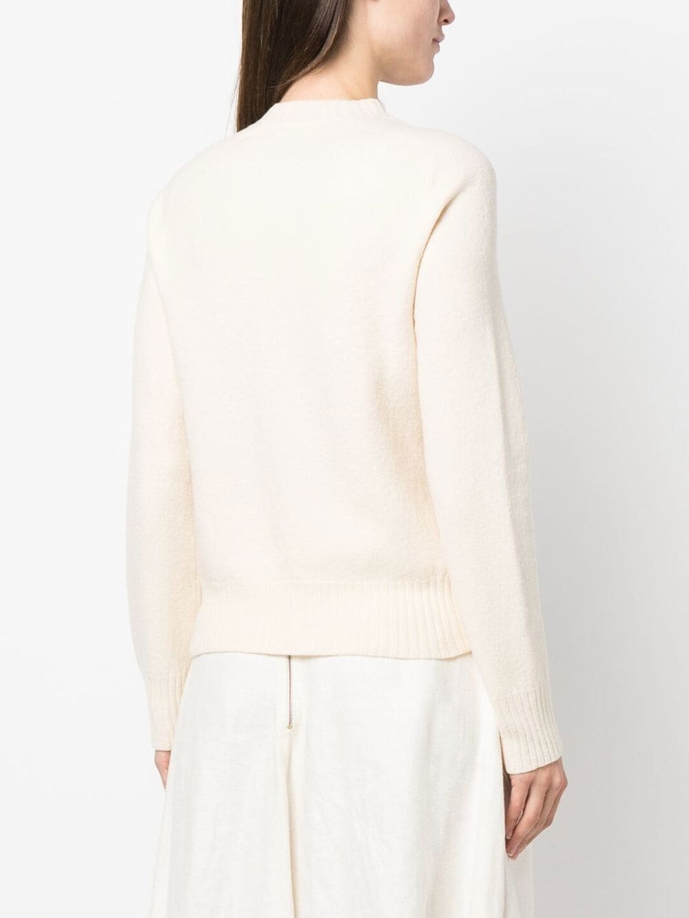 Jil Sander Wool Crew Neck Jumper In White