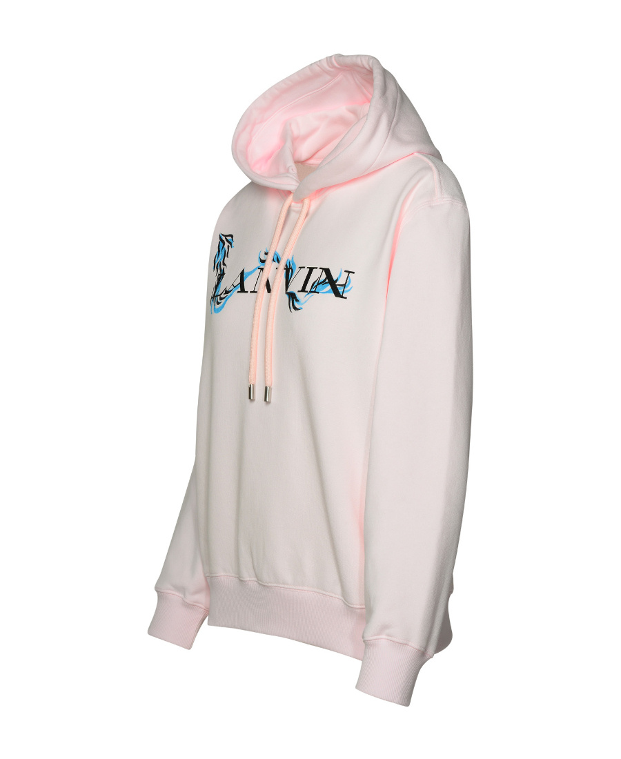 Lanvin Relaxed Fit Cotton Sweatshirt With Front Print In White