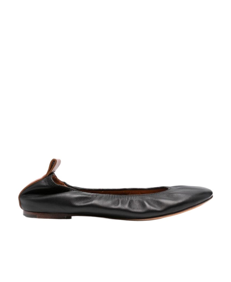 Lanvin Leather Ballerinas In Black