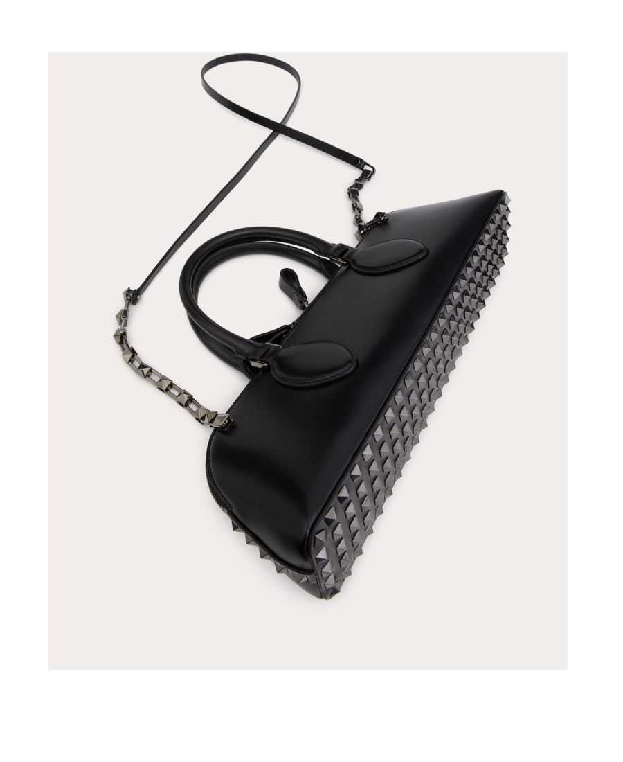 Valentino Rockstud East-west Leather Tote Bag In Black
