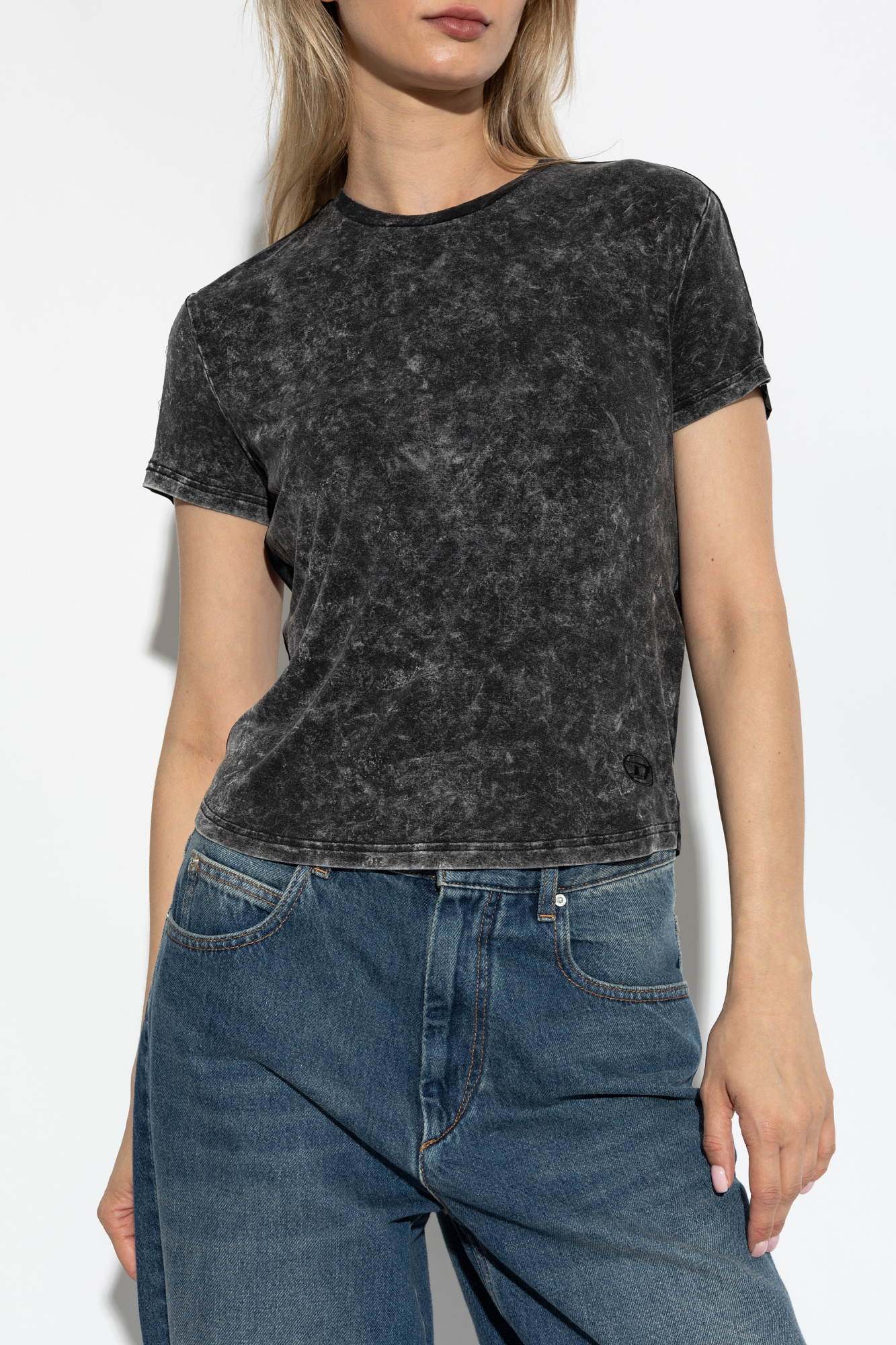 Shop Diesel T-mezzo T-shirt In Black
